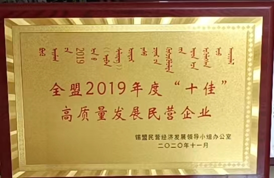 十佳高質量發(fā)展民營企業(yè)